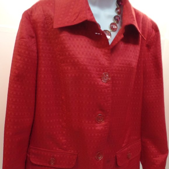 TanJay Jackets & Blazers - Tan Jay Colorful Red Jacket Sz 18